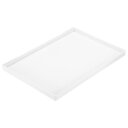 サービングトレイ 小さなミニトレイ 340x240 mm プラスチック 長方形 木製サービングトレイ 装飾的なオットマン大皿 朝食 キッチン 浴室用 ホワイト