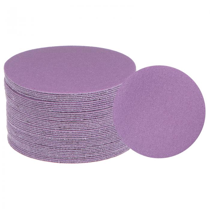パープルサンディングディスク 180グリット 75 mm フックとルー プ 円形紙やすり プロフェッショナルサ..