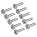 フラットヘッド機械ネジ?304ステンレス鋼 プラスクロススクリュー?ボルト M4x20mm 30個(4)