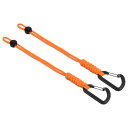 PATIKIL バッジランヤード フック付き 26 cm 2個 編みこみ リストキーチェーンストラップ 調節可能なコードロック 鍵 財布 アウトドア用 オレンジ