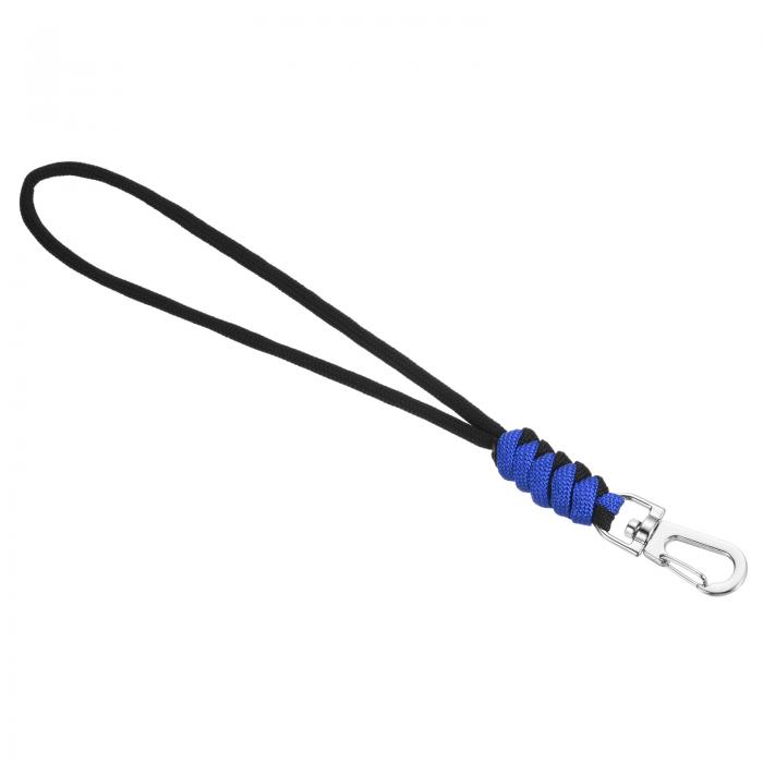 PATIKIL バッジランヤード スナップフック付き 22 cm 編みこみ リストキーチェーンストラップ キー ホイッスル 財布用 ブルー