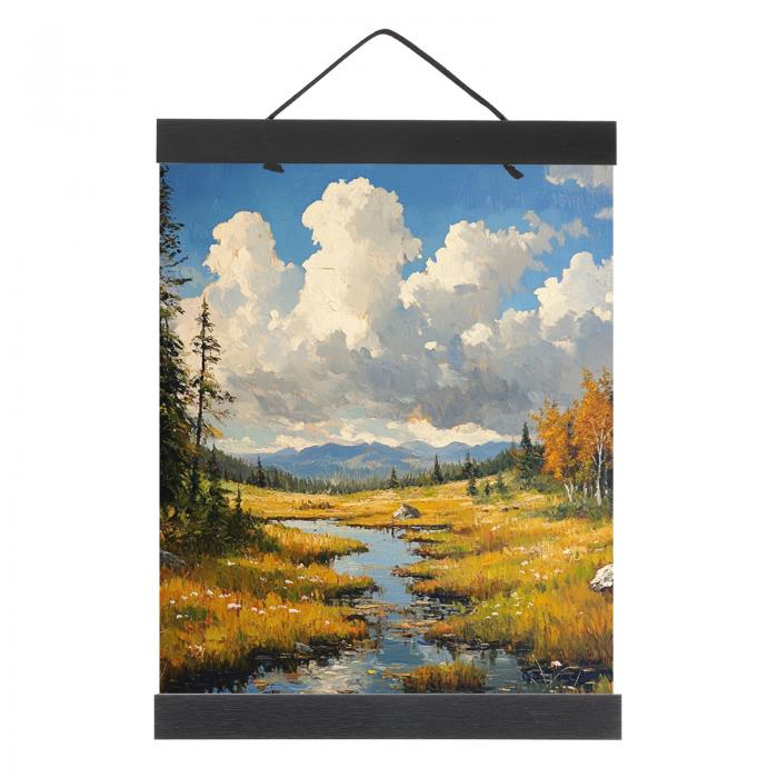 PATIKIL 1セット磁気ポスターハンガーフレーム8 インチ木製マグネットピクチャーハンガーフレーム幅広ハンギングキット写真 絵 地図 黒