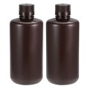 プラスチックラボ用ボトル サンプルシーリング液体貯蔵容器 1000ml ブラウン 2個入り