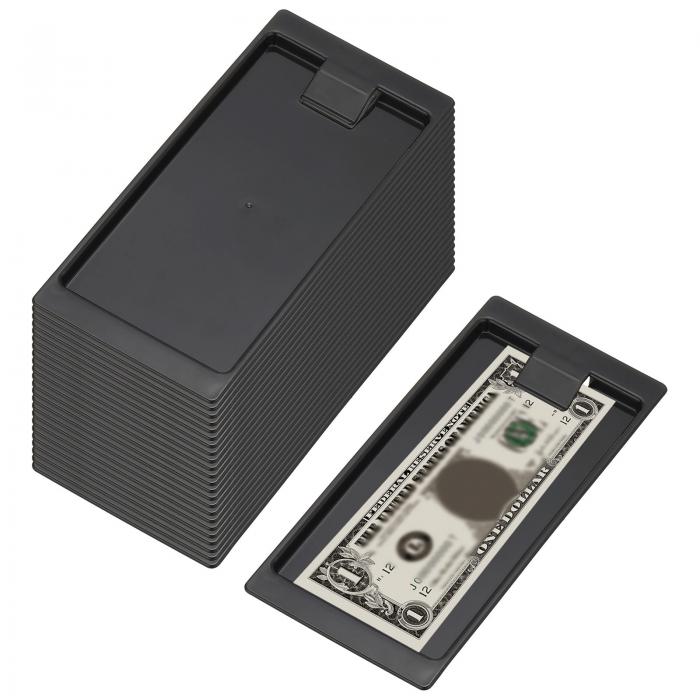 PATIKIL チェックホルダー 24個 黒 プラスチック チップトレイ レストラン用チェックプレゼンター ゲスト用レシートホルダートレイ バー ホテル ダイニング ケータリングビジネス 208 x 98 x 11 mm