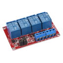 リレーモジュール 4チャネル 12V 高低レベルトリガーモジュール レッド リレーモジュールボード DSP用