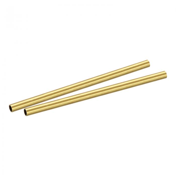 ブラス製チューブ パイプチューブ 丸い 外径5mm 壁厚さ0.5mm 長さ100mm 2個入