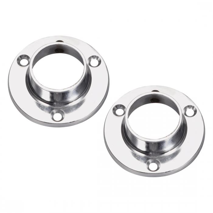 ?クローゼットワードローブロッドフランジ 25 mm直径?ロングソケット ブラケットサポートホルダー?パイプ用 2個入り