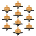 圧力補正ドリッパーエミッタ?ホースコネクタ付き ガーデンローンドリップ灌漑用 オレンジ 0.5 GPH 25個