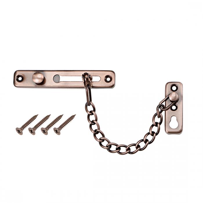 チェーンドアガードロック?セキュリティラッチ?スプリング盗難防止プレスロック 銅 1個