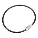 ワイヤーキーホルダー 長さ150mm キーリングループケーブル ハンドバッグストラップジッパー用 PVCコーティング ステンレス鋼 ブラック 6個入りパック