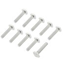 角頭ボルト 全ねじ 304ステンレス鋼 グレード C 四角ボルト M6x30mm 10個(4)