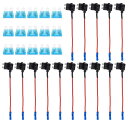 ACROPIX ユニバーサル 回路追加12V 標準ヒューズタップ ホルダー アダプター 15個15A ATCブレードタイプヒューズ付き プラスチック ブルー 1セット(2)
