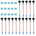 ACROPIX ユニバーサル 回路追加12V ロープ ロファイルミニヒューズタップ ホルダー アダプター 15個15A APSブレードタイプヒューズ付き プラスチック ブルー 1セット