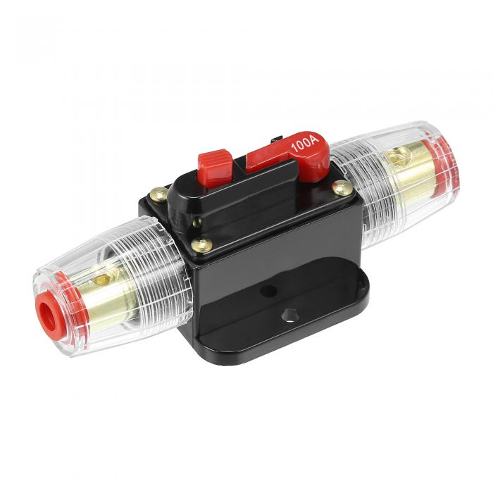 X AUTOHAUX 12V インラインサーキットブレーカ 車の保護 ステレオスイッチ ヒューズホルダー リセットヒューズホルダー 100A 100 AMP プロテクション カー オーディオ ステレオ用