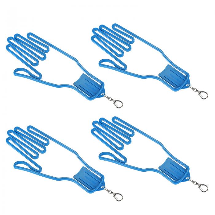 PATIKIL ゴルフグローブストレッチャー 4個 プラスチック キーパー サポートラックホルダー ドライヤー ハンガー フレーム キーホルダーフック付き スポーツグローブのメンテナンス用 ブルー