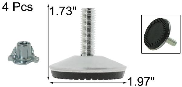 レベリングフット M10 x 30 x 50mm 家具 グライド 脚用 フロアプロテクター Tナッ...