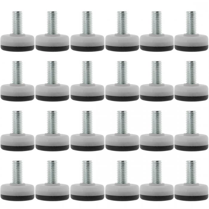 レベリングフット M10 x 20 x 30mm 家具 グライド レベラー フロアプロテクター 椅子 脚用 24個入り