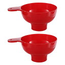 2個入り 缶詰漏斗 プラスチック製キッチン漏斗 ワイドジャー レギュラージャー 缶詰ジャー メイソンジャー用 レッド