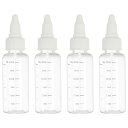 PATIKIL 30 ml/1 OZ プラスチック製絞るボトル 白いねじキャップ付き 4 個入りグラデーション付きラウンドディスペンシングボトル 液体 クラフト...