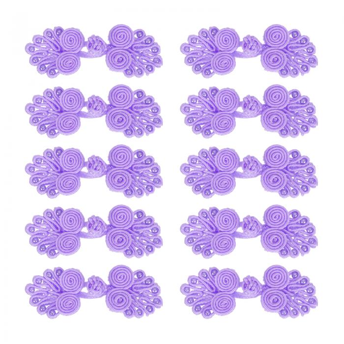 チャイナボタン 10セット 中国結びボタン 中華風 装飾 民族衣装 DIY用 パープル