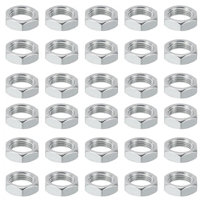 PATIKIL M18x1.5 スチール製六角ナット 30個 メートルねじ 亜鉛メッキ仕上げハードウェア ナット ネジ ボルト ファスナー ランプ機械修理用 高さ8 mm