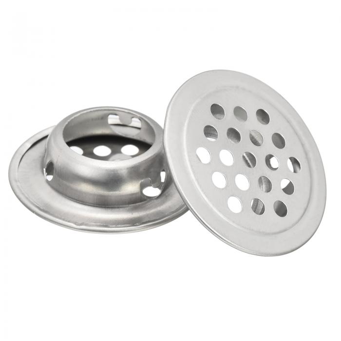 円形パティオベント 19 mm ステンレス鋼 円形通気孔 ラウンドメッシュホールルーバー キッチン バスルームキャビネット用 30個 シルバートーン