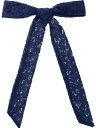 Elerevyo ネックスカーフ 女性 レーススカーフ ソリッドスキニーロングリボン ヘアバンド ヘッドバンド ダークブルー 180x5cm(LxW)