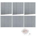 PATIKIL フェルト掲示板 12"x12" 6パック 自己粘着質感付き正方形フェルトタイル 防音壁パネル用 30個の押しピン付き ホームオフィス レコーディングスタジオ ゲームルーム ダークグレー