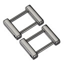 財布ストラップリング 金属 ねじ込み シャックル 交換用 バックル レザー バッグ クラフト DIY アクセサリー用 長さ25mm ダークグレー 2個
