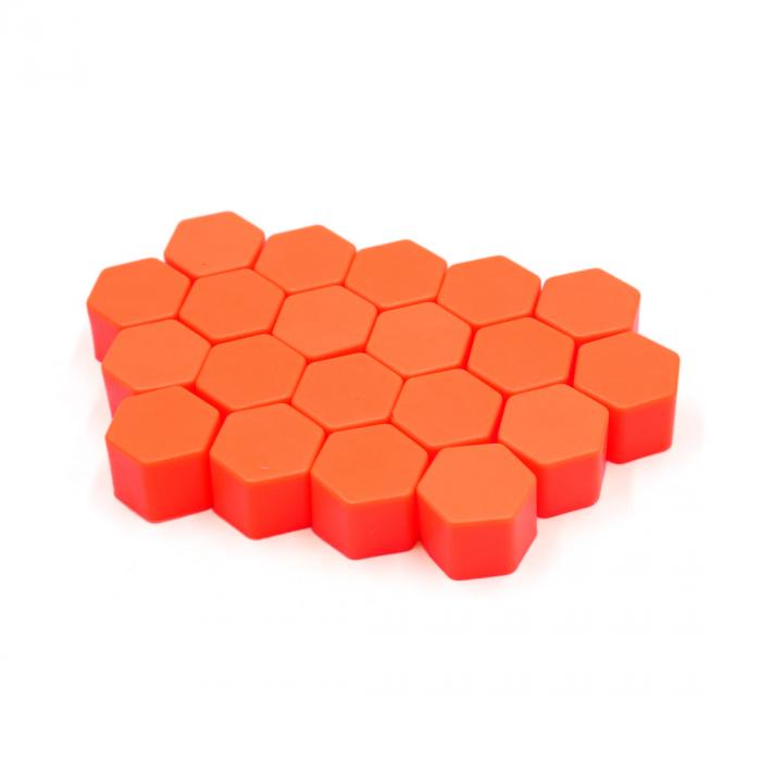 ナットキャップ ナットカバー ホイールナットキャップ オレンジ シリコーン 19mm 20個入り