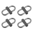 調節可能メタルバックル チェーン短縮ストラップクラスプ 4個入り 23x14mm バッグチェーン長さ調整用 DIYクラフトアクセサリー ブラック 亜鉛合金