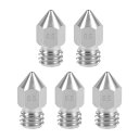 ブラスノズル ブラス製 ブラストーン 0.5mm 3Dプリンターノズル ヘッダM6スレッド 1.75mm押出機プリント 5個入り