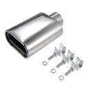 A ABSOPRO 車のエキゾーストチップテールパイプ 30-54 mm 入口 110x40 mm 出口 205 mm長さ ボルトオンマフラーチップ ステンレス...