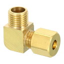 PATIKIL G1/4 x 6mm パイプチューブ用品 ブラス製 90度エルボーパイプチューブ用品 配管ホースコネクター用