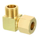PATIKIL G3/8 x 10mm パイプチューブ用品 ブラス製 90度エルボーパイプチューブ用品 配管ホースコネクター用