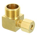 PATIKIL G1/2 x 6mm パイプチューブ用品 ブラス製 90度エルボーパイプチューブ用品 配管ホースコネクター用