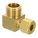 PATIKIL G1/2 x 8mm パイプチューブ用品 ブラス製 90度エルボーパイプチューブ用品 配管ホースコネクター用
