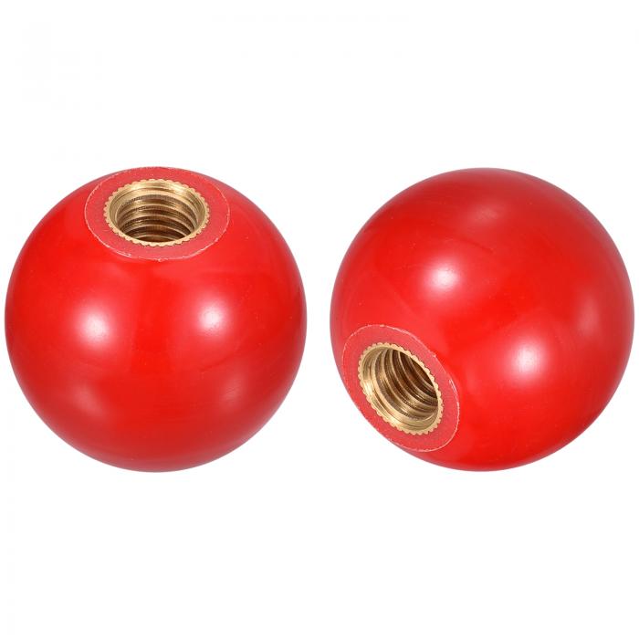 4個のねじ込みボールノブ M8女性ねじ熱硬化性ボールノブ32mm直径丸い操作ボールハンドル 銅挿入付き機..