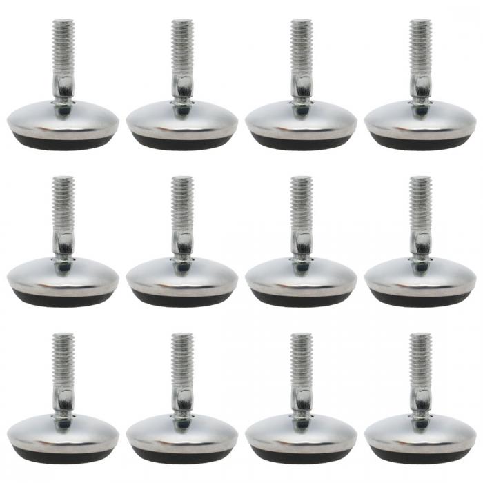 レベリングフット M6 x 18 x 30mm レベリングフィート 調節可能 レベラー フロアプロテクター サポート 家具用 家具の脚 マシンレッグ用 12パック