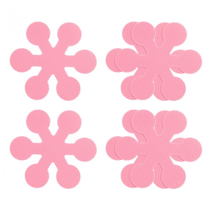 浴槽ステッカー ノンスリップ バスシャワーフロア 8 cm アン チスリップ ステッカーテープ 雪結晶スタイルデカール バスルーム キッチン 浴槽 踏み板 階段用 ピンク 6個