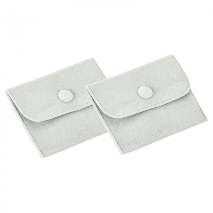 PATIKIL 4x3" ベルベット宝石ポーチ 2 個セット ベルベットポーチ スナップボタン 宝石収納バッグ プレ..