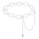 ウェスタンメタルコンチョベルト ウィメンズウエストチェーンベルト ジーンズドレスとのカントリーコンサートアウトフィット ホローオーバル シルバートーン