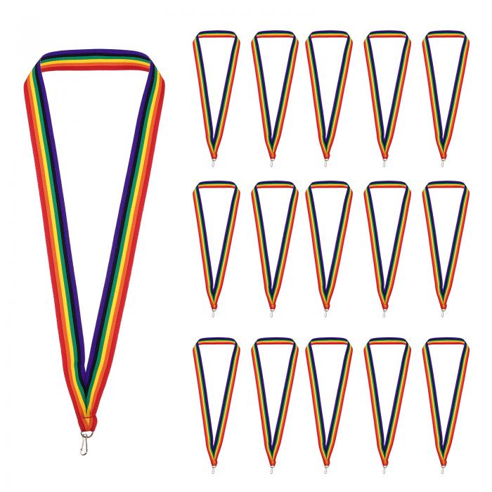 PATIKIL アワードネックリボン、25個入りのポリエステルメダルランヤード、スナップクリップ付きのブ ..