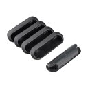 キャビネットドアハンドル フラッシュプル式 プラスチック素材 120mm x 40mm x 21mm ブラック 5個入り