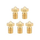 ブラスノズル ブラス製 ブラストーン 0.5mm 3Dプリンターノズルヘッダm6スレッド V5 V6 1.75mm押出機の印刷 5個入り(4)