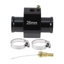 ACROPIX 12/24V ユニバーサル ウォーターテンプセンサーキット 1/8"NPT 26mm ブラックアダプター 210'F オン - 195'F オフ 自動車用ラジエーター&エンジン冷却用