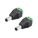 5.5x2.5mmDCコネクター ブラック 二重層射出成形 メスバケット DC電源ケーブルジャックアダプター CCTVカメラ用DCバーレルコネクタ 2個入り