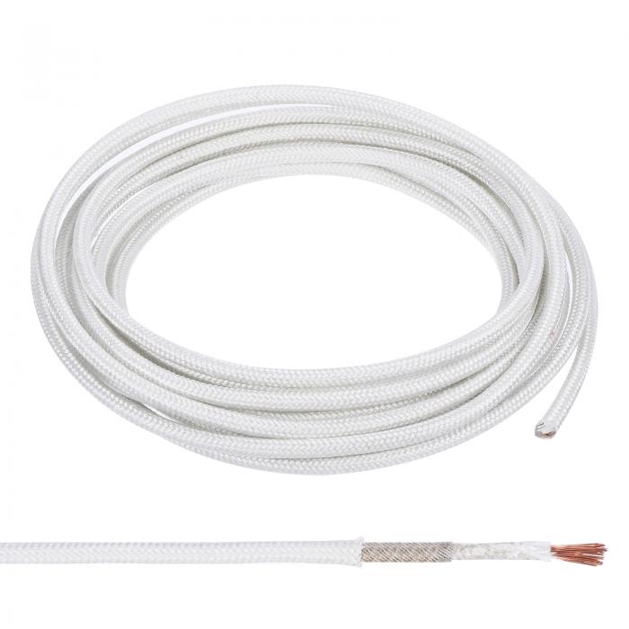 PATIKIL 14.8フィート 11 AWG 高温ワイヤー -60-500度セルシウス度のミカガラスファイバー電子ワイヤー 絶縁耐熱電子柔軟ケーブル ランプ ボイ ラー ヒーター用 ホワイト