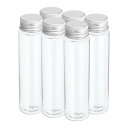 PATIKIL 80ml プラスチック製試験管(ねじキャップ付き) 6個セット 128x33 mm フラットボトム試験管 科学的なパーティー 装飾 あめ ビーズ...