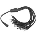PATIKIL 1メスへ8オス DC電源スプリッタケーブル 5.5 mm x 2.1 mm スプリッターコード CCTVカメラ ルーター LED ライトストリッ...